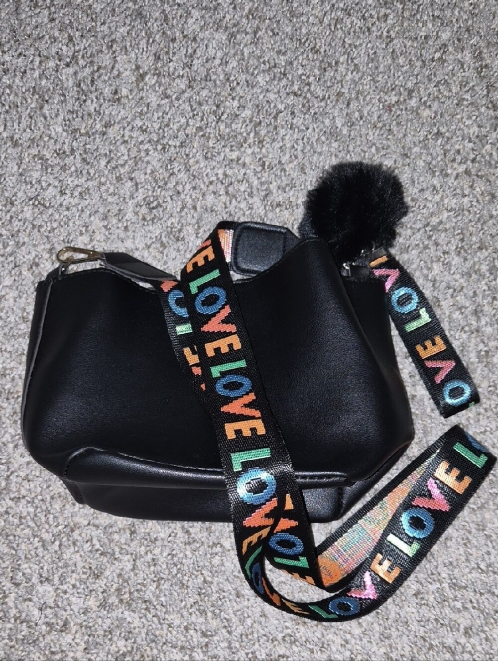 Kids Crossbody Bag with Colorful 'LOVE' Strap